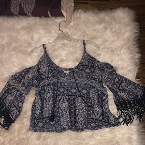 Aztec cold shoulder top